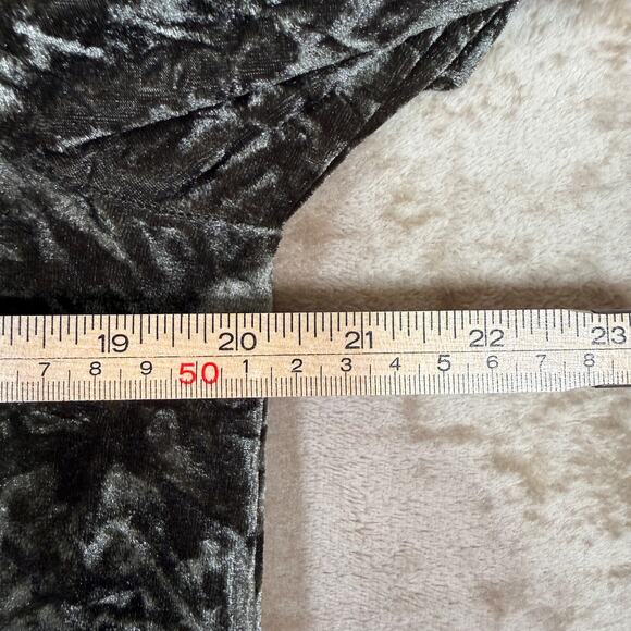 Grade & Gather Crushed Velvet Tunic Dress | Sage Green Boho Pocketed | Large - Picture 6 of 7